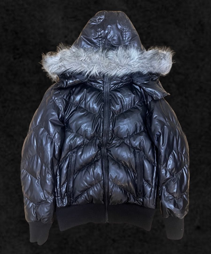 00s old uniqlo ファーダウン 平成 お兄系 y2k 光沢 - メルカリ