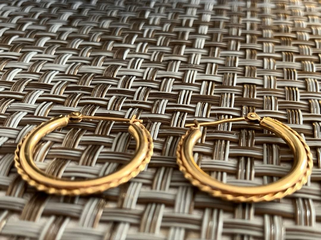 ツイストデザイン【K18】フープピアス K18ツイストフープピアス｜ピアス｜LAMBDA(ラムダ) ジュエリー