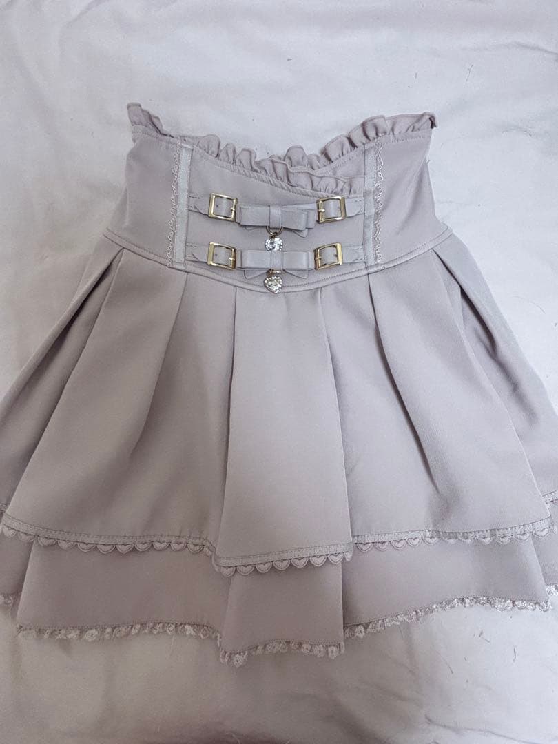 LIZLISA 2連リボンベルトスカパン ピンク - メルカリ