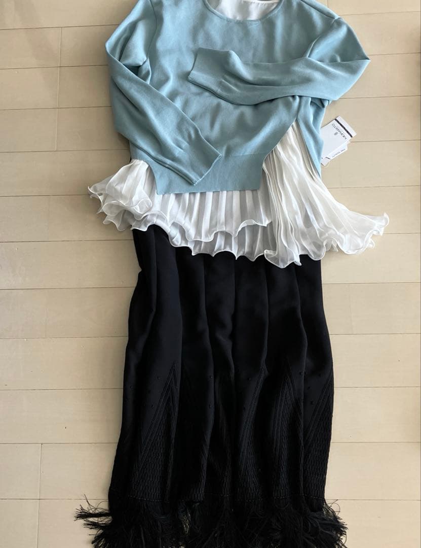 新品】 MORABITO PRIMIER 水色 長袖ニット - メルカリ