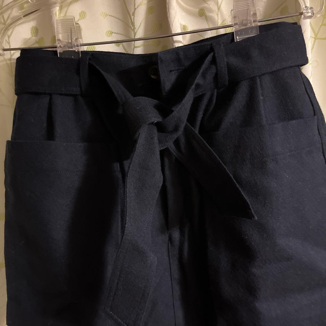 マーガレット・ハウエル ブラック ウエストリボン スカート サイズ3