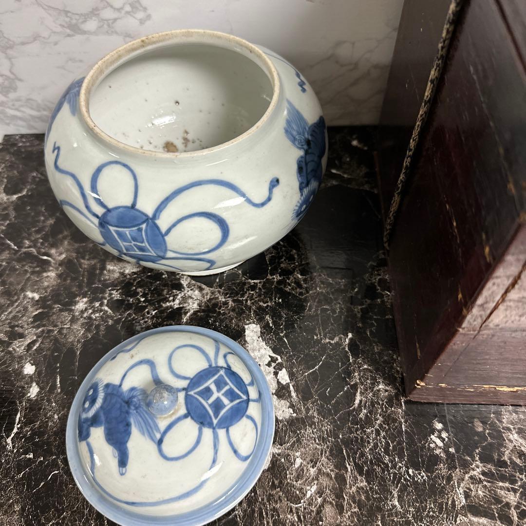 李朝、 分院、獅子、宝寿紋、蓋付き、壺。 - メルカリ