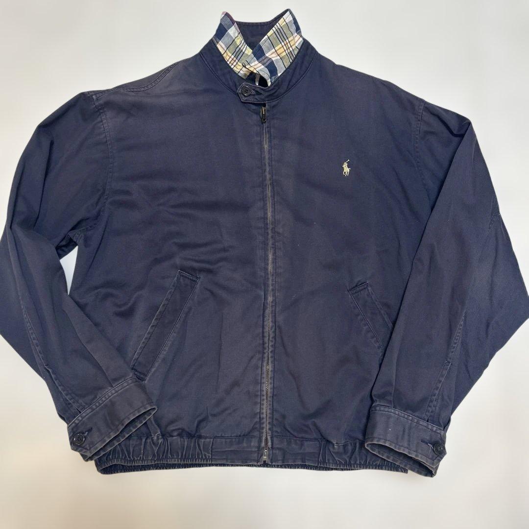 希少三角タグ 80s ラルフローレン スイングトップ ナス紺 ジャマイカ製