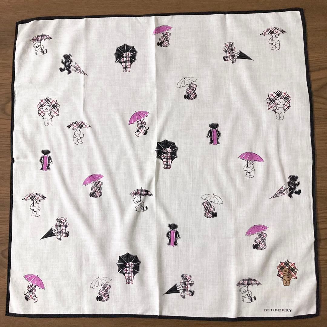 110 ブランドハンカチ バーバリー くま柄 テディベア - メルカリ