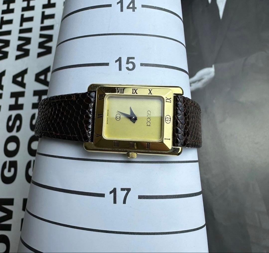 新品電池 稼働 gucci 4200FL ゴールド ユニセックス - メルカリ