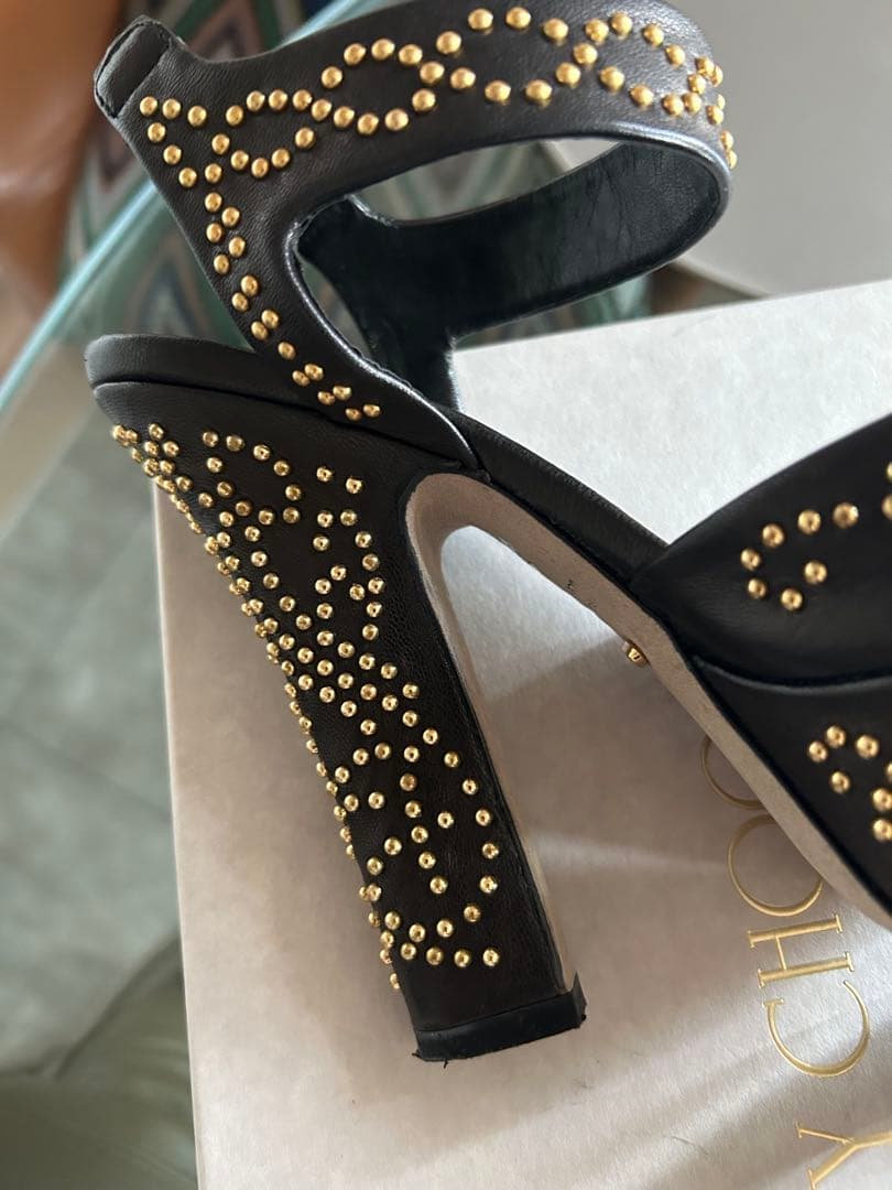 ☆セルジオロッシ☆スタッズ付き プラットフォームサンダル ☆ブラック