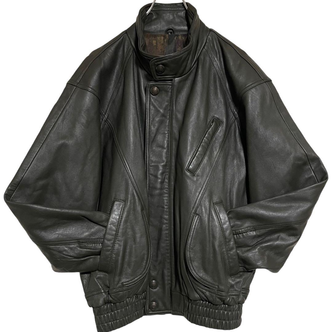 大きいサイズ【vintage】羊革 本革ラムレザーライダースジャケット