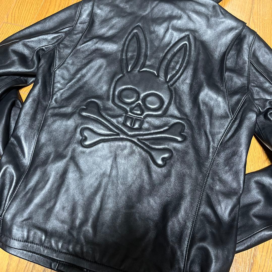 サイコバニー エンボスバニー フーデッドライダースジャケット L 新品同様 サイコバニー エンボスバニー フーデッドライダースジャケット L 新品