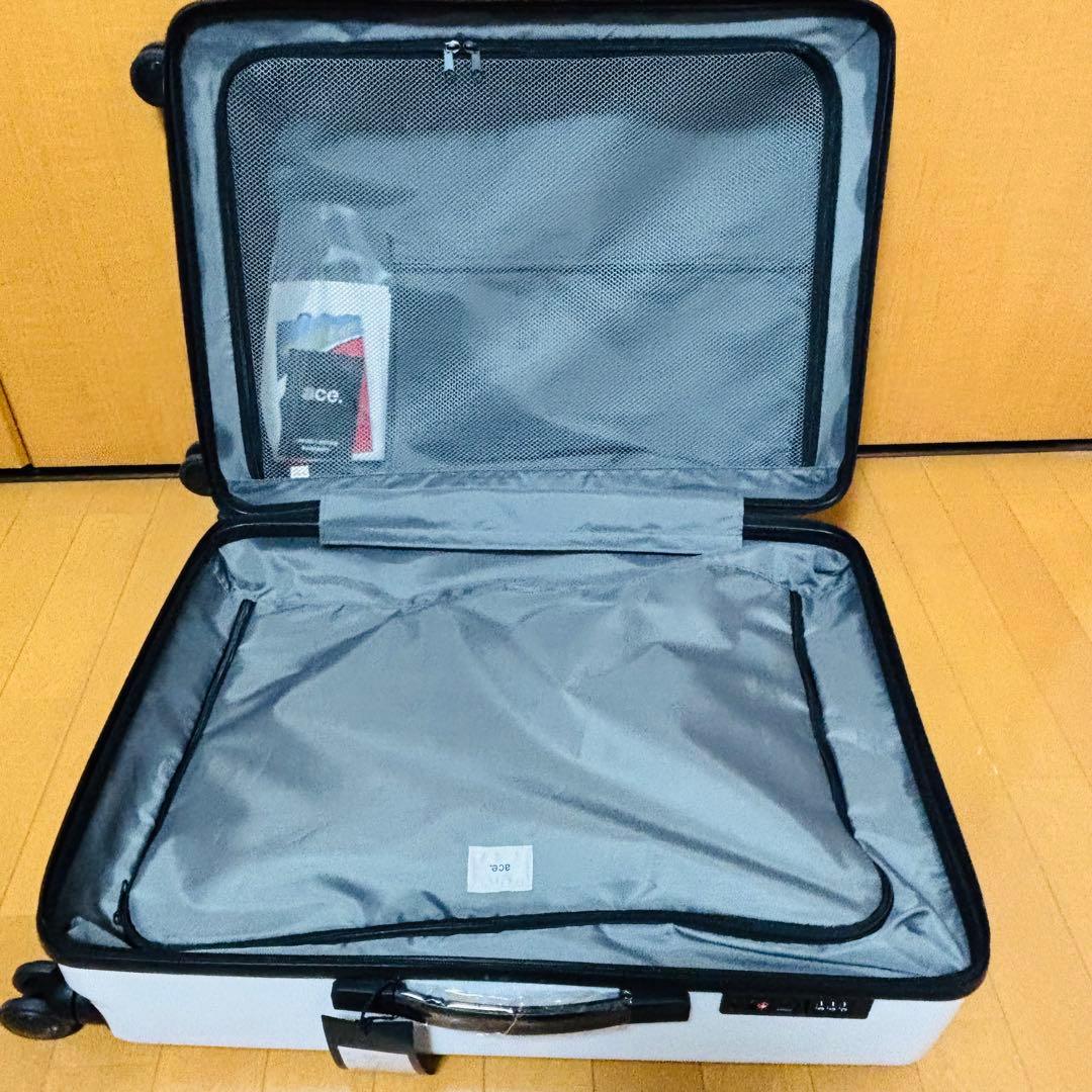 未使用】ACE ホワイト スーツケース 4輪 大型 74L コーナーストーンZ
