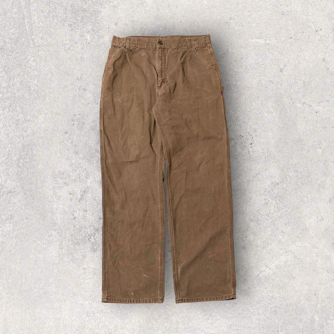 カーハート】ワークパンツ ペインターパンツ 38×36 茶色 ダック地 j