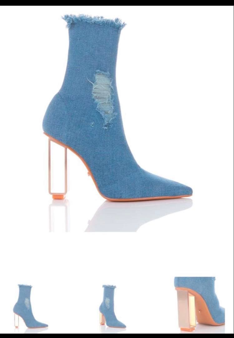 YELLO BLUE JEAN BABY SHORT BOOTS デニムブーツ - メルカリ