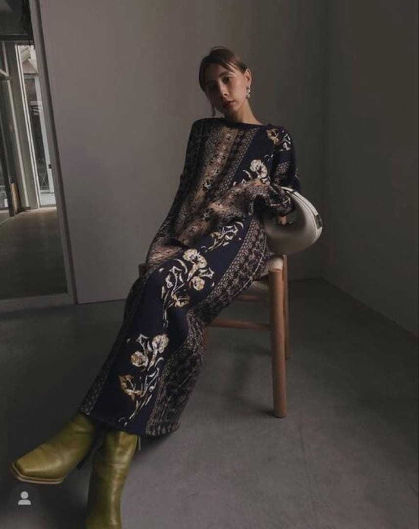 Ameri IMANE JACQUARD KNIT DRESS M