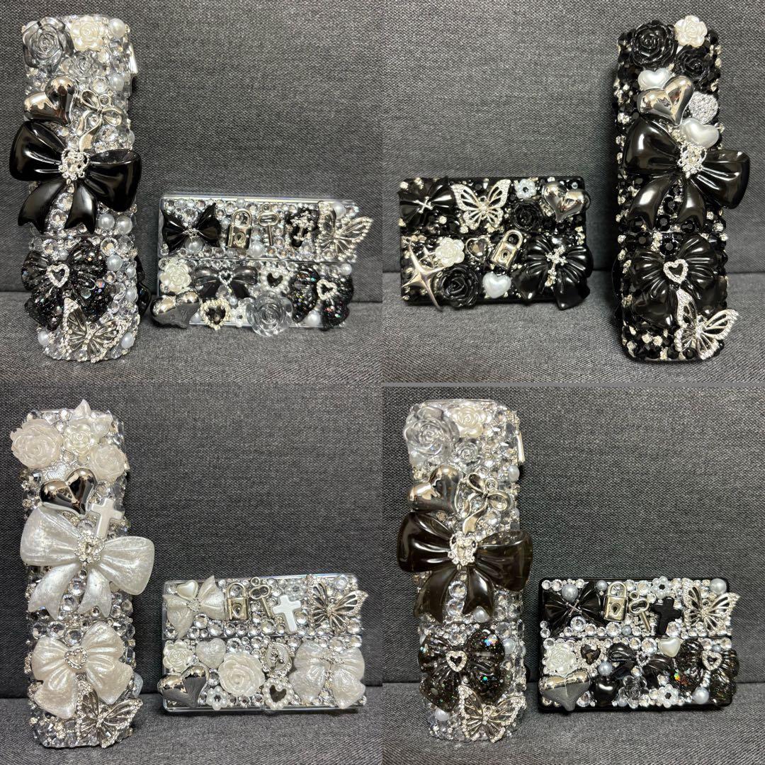 IQOS アイコス イルマワン イルマi ケース デコ ブラック×シルバー