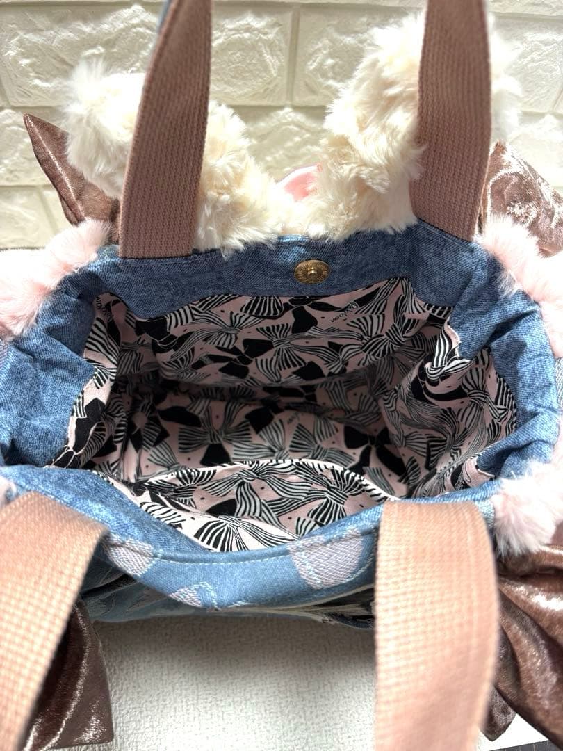 さ*ー様 コヤンイサムチョン ハンドメイド ファーフリルトートバッグ