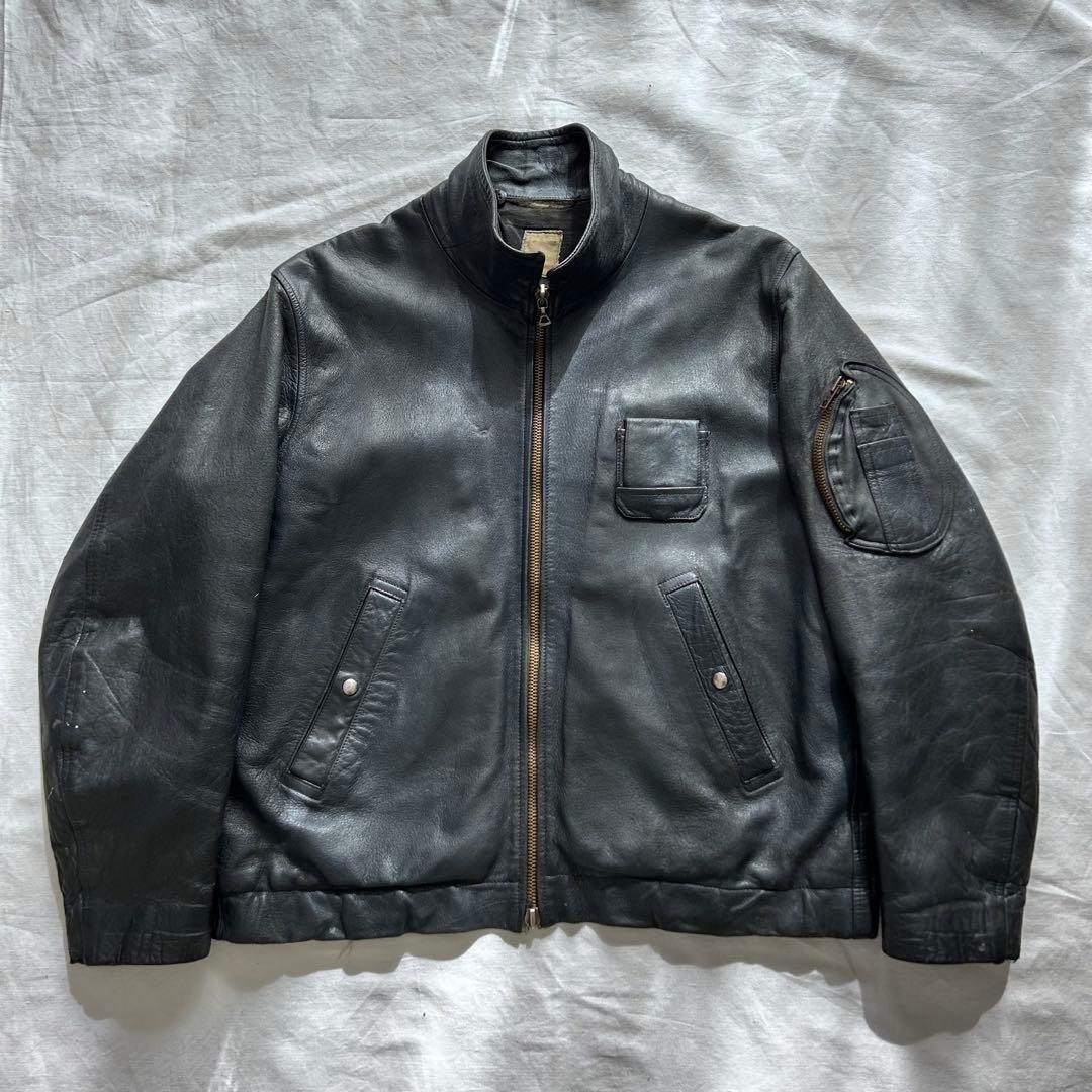 フランス軍ヴィンテージ官給品パイロットレザージャケット70s
