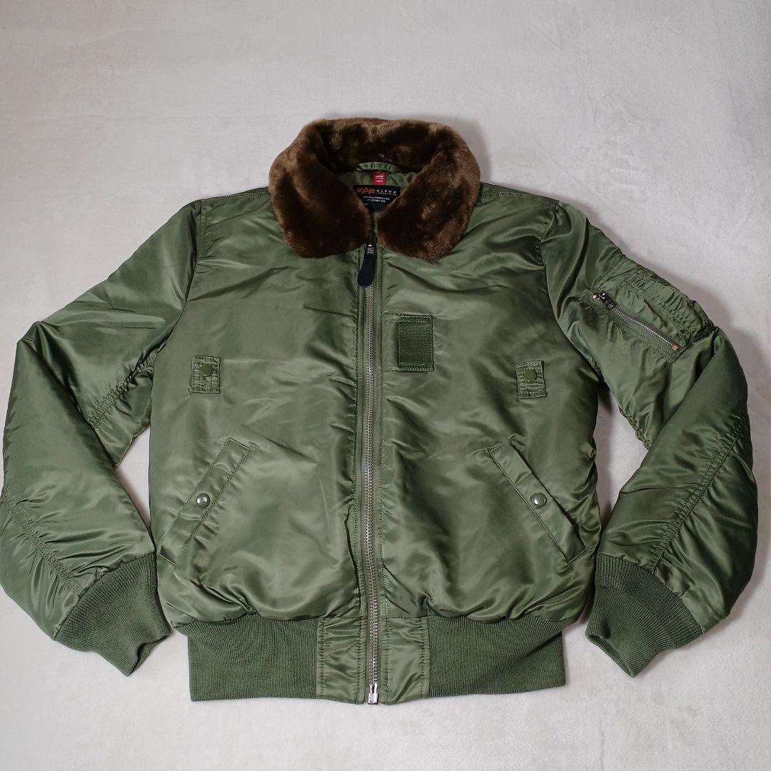 極美品アルファALPHA B-15Dフライトジャケット ボア付替 セージ M