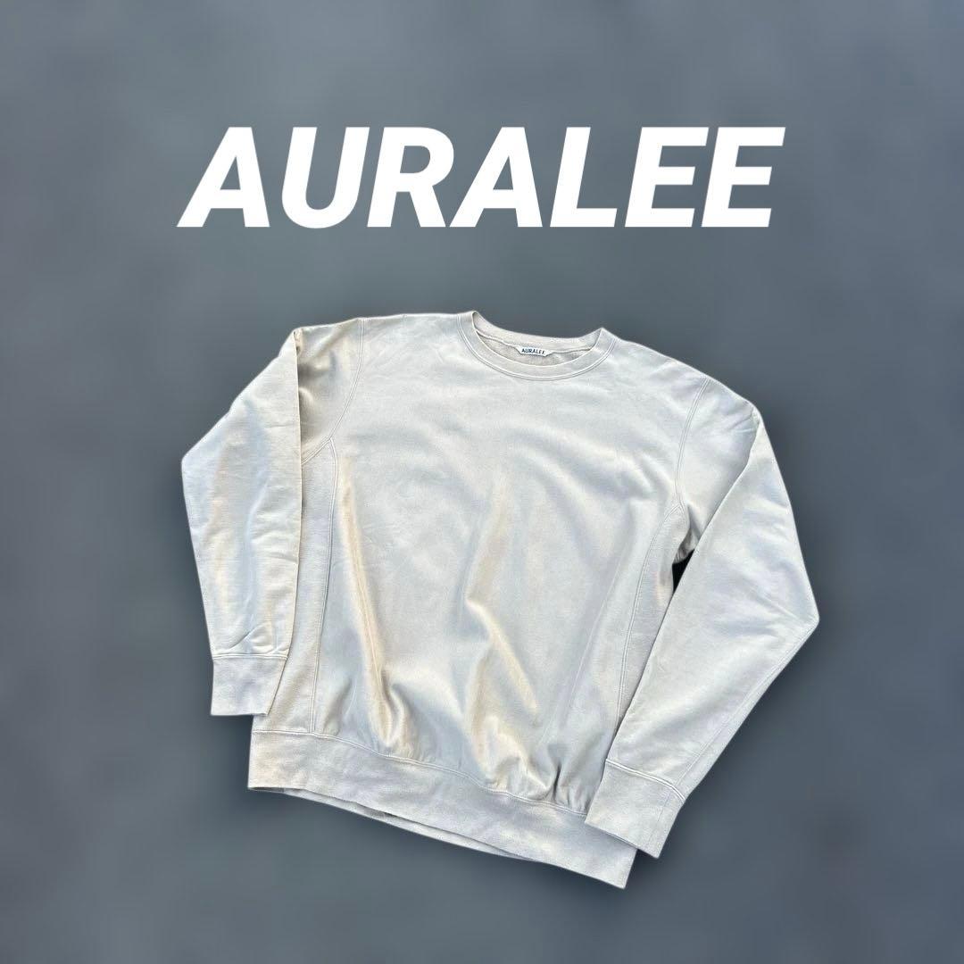 即完品 AURALEE 2018aw SUPER HIGHGAUGE SWEAT Auralee Super High Gauge Sweat Pullover in Khaki Gray Curated at