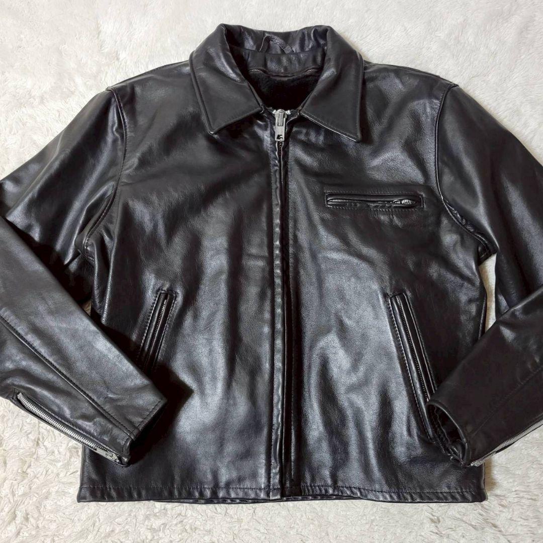 希少42サイズ✨ Schott 652H ホースハイド ライダーストラッカー 黒