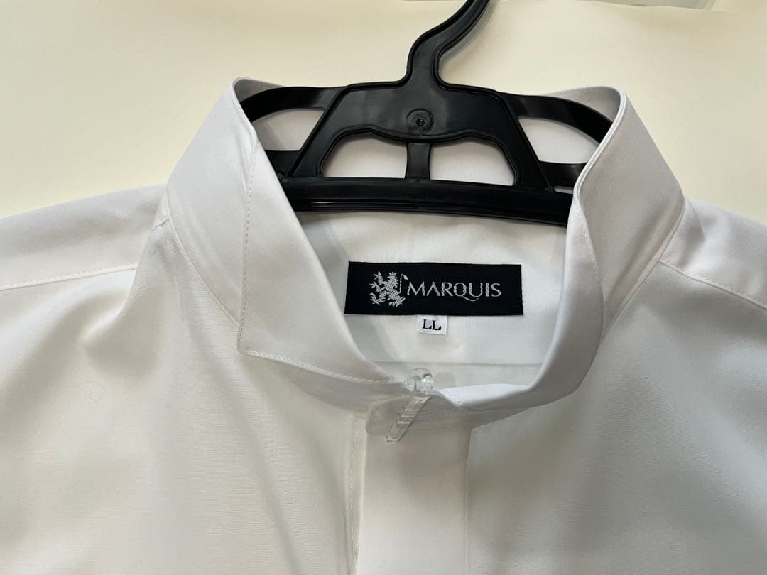 タカミブライダル 新郎シャツセットLL小物4点＋ポケットチーフ(シルク