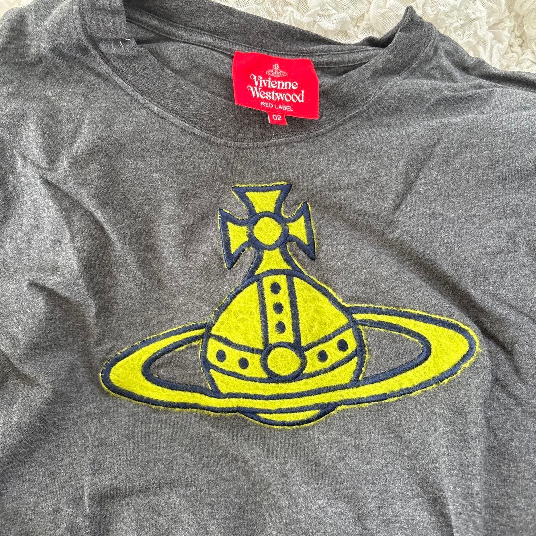 Vivienne Westwood グレー長袖 ロゴTシャツ 02サイズ