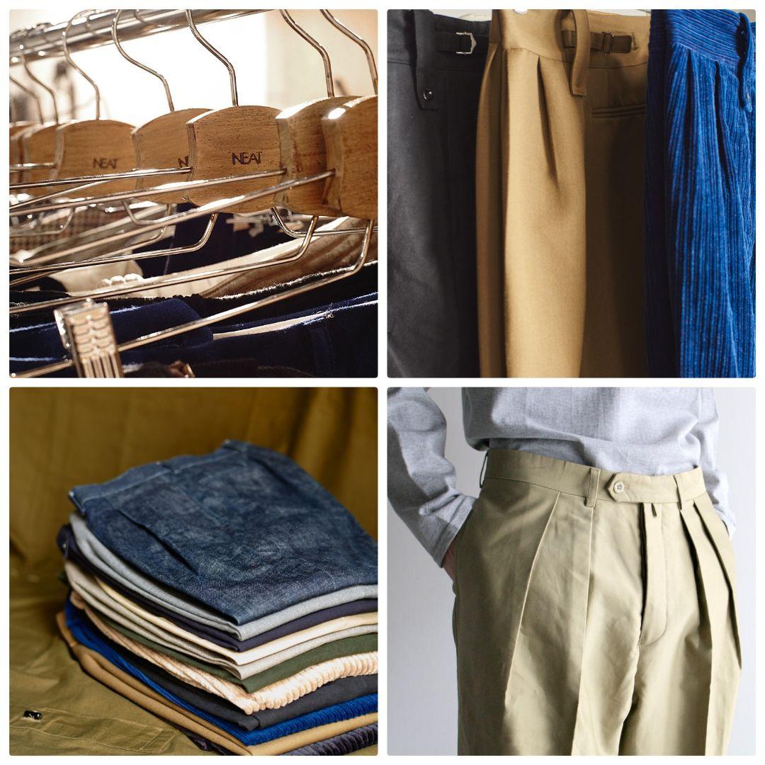 NEAT ニート 太畝 コーデュロイ ワイドテーパード スラックス Comoli