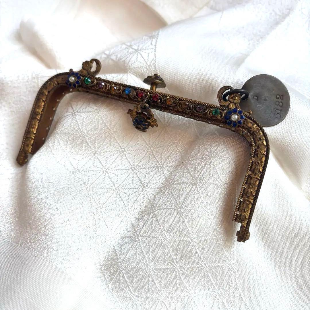 希少・フランス製】アンティーク 口金金具 プチポアン サンプルタグ付