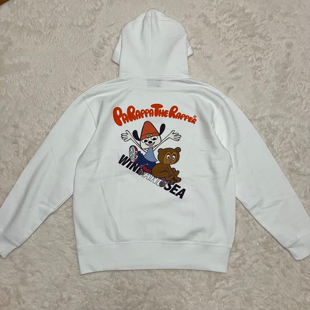新品 希少 WIND AND SEA パラッパラッパー コラボ パーカー M 白