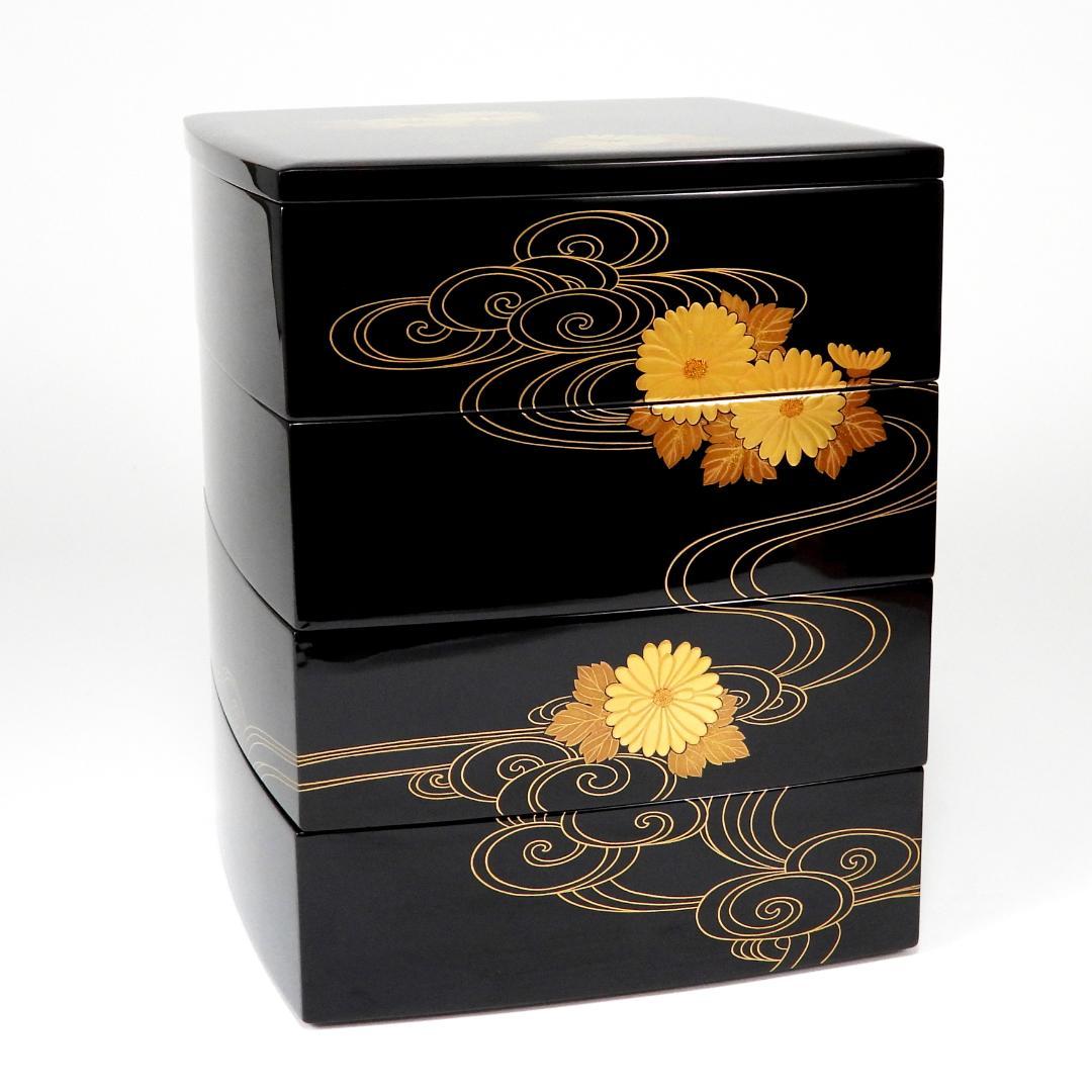 まり様専用】清光堂造 能登輪島塗 花筏蒔絵 四段重箱 台付 共箱 - メルカリ