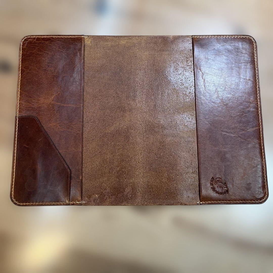 ちよぴー様オーダー品】A5 ブックカバー レッド ブラウン ペンケース