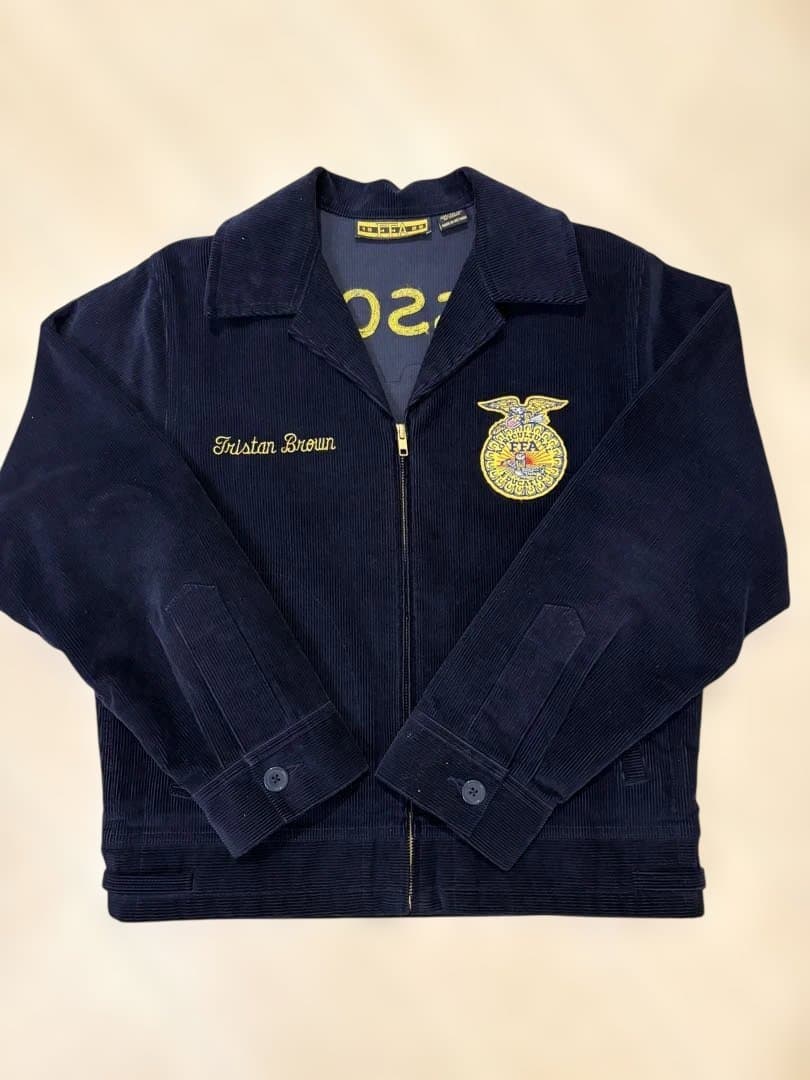 FFA ジャケット 100-36 00s 古着 00s- 「MICHIGAN」 豪華 チェーン 太畝 コーデュロイ FFA