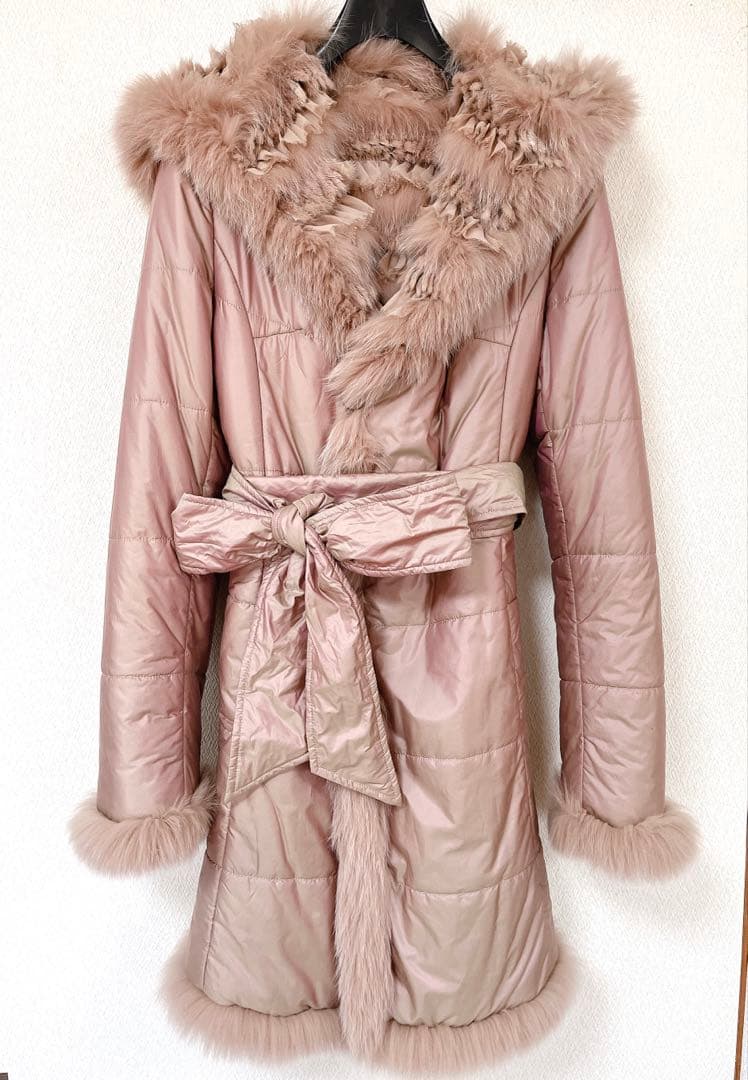 リアルファーコート リバーシブル ロイヤルチエ ピンク ミンク