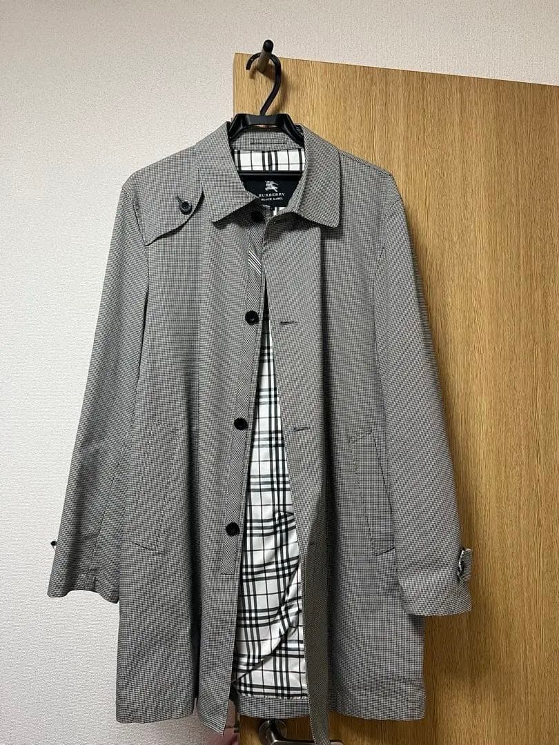 BURBERRY BLACK LABEL バーバリー コート グレー チェック柄 中古・古着通販】BURBERRY BLACK LABEL (バーバリーブラックレーベル