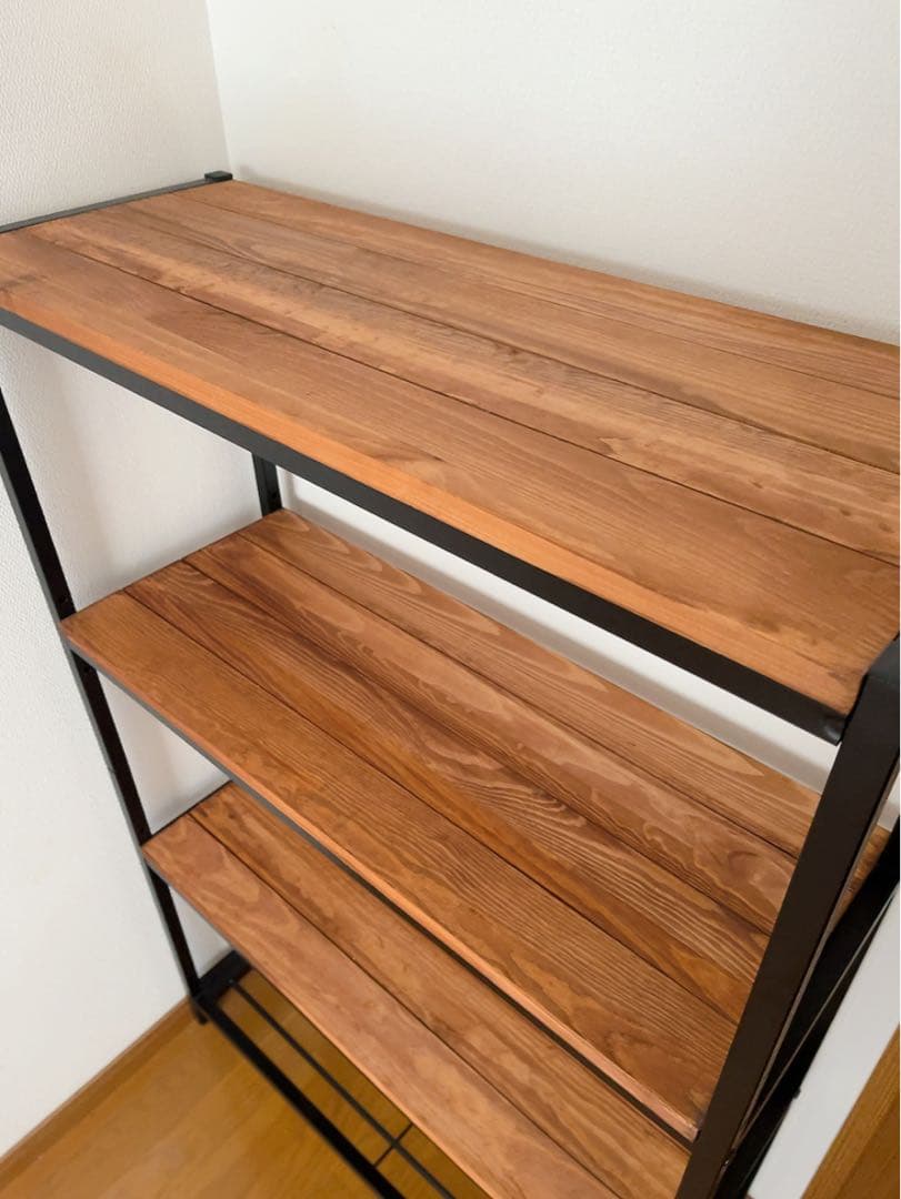 アイアン×木製4段ラック ワイド（幅80cm×高さ123cm） 楽天市場】アイアン