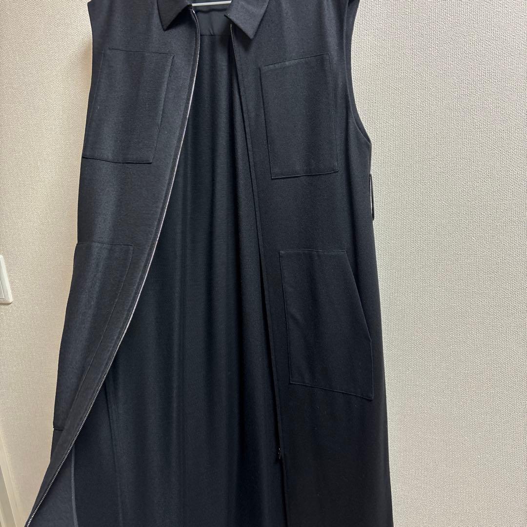 セオリーリュクス ベスト ジレ ブラック 襟付き 38号 黒 ロング