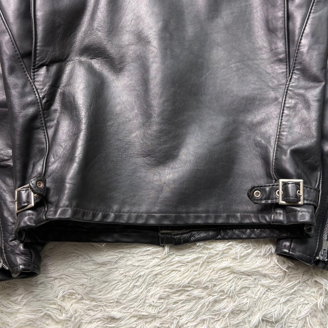 良品 Lサイズ相当 ショット 641 シングルライダースジャケット