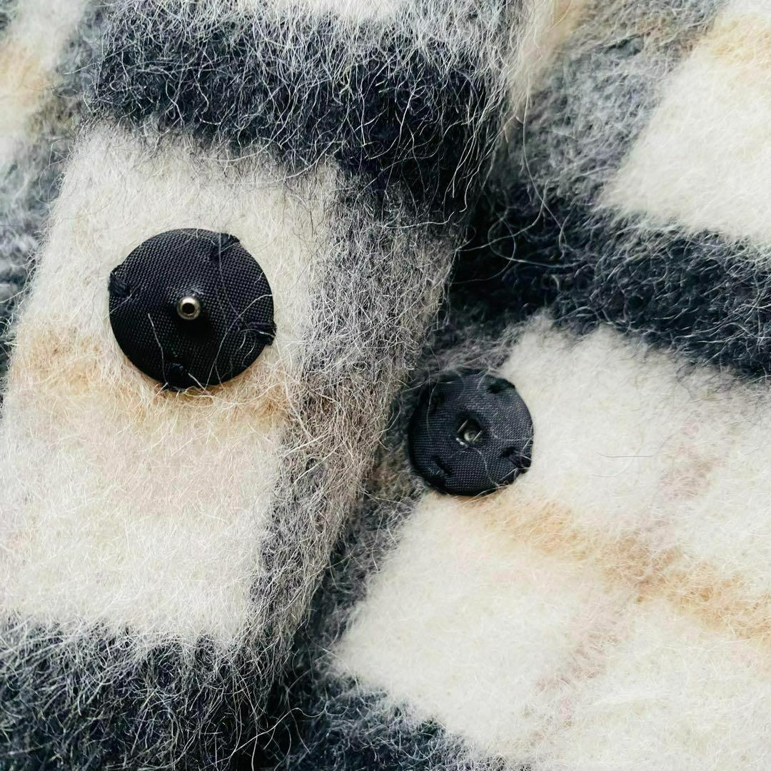 極美品トゥービーシック MANTECO社 アルパカ混 チェック シャギー