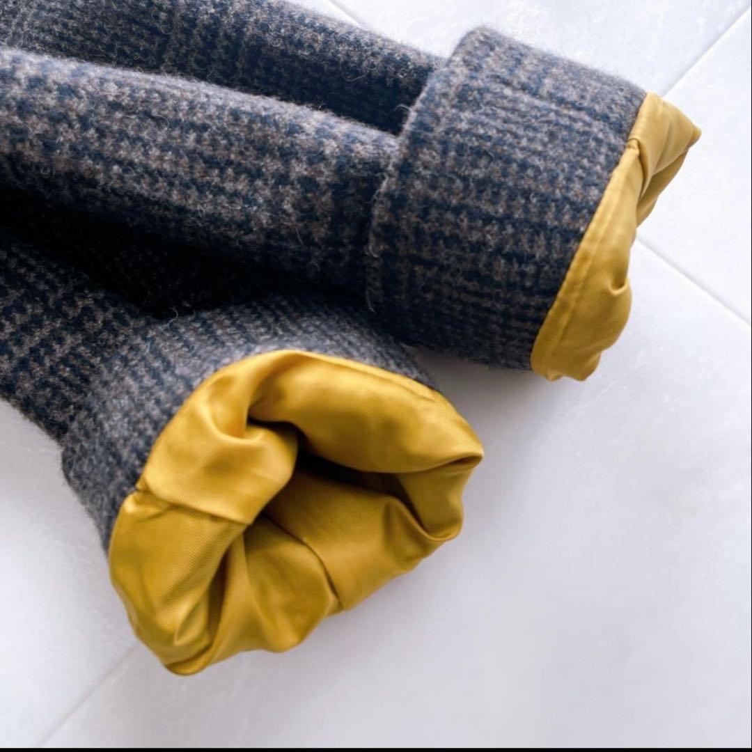 美品 パラスパレス グレンチェック チェスターロングコート ウール