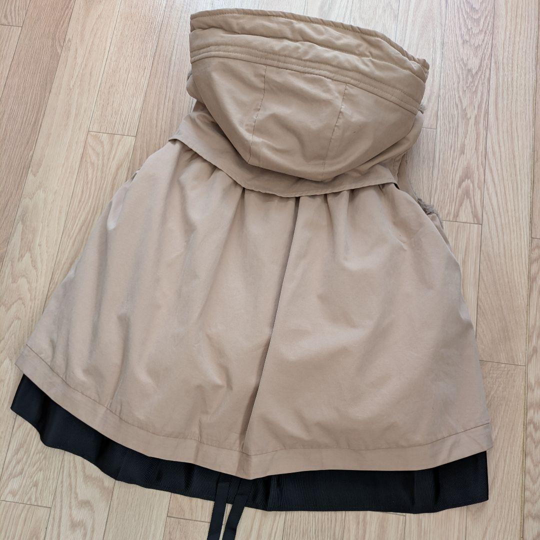 雑誌掲載 パシオーネ ファー ペプラム ダウンベスト ツートン M