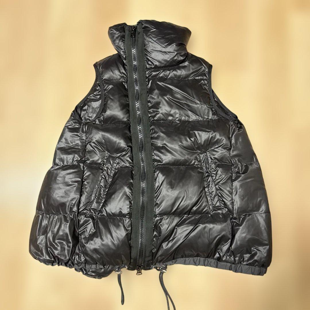 sacai luck ハイネック ナイロン ダウンベスト 黒 ブラック - メルカリ