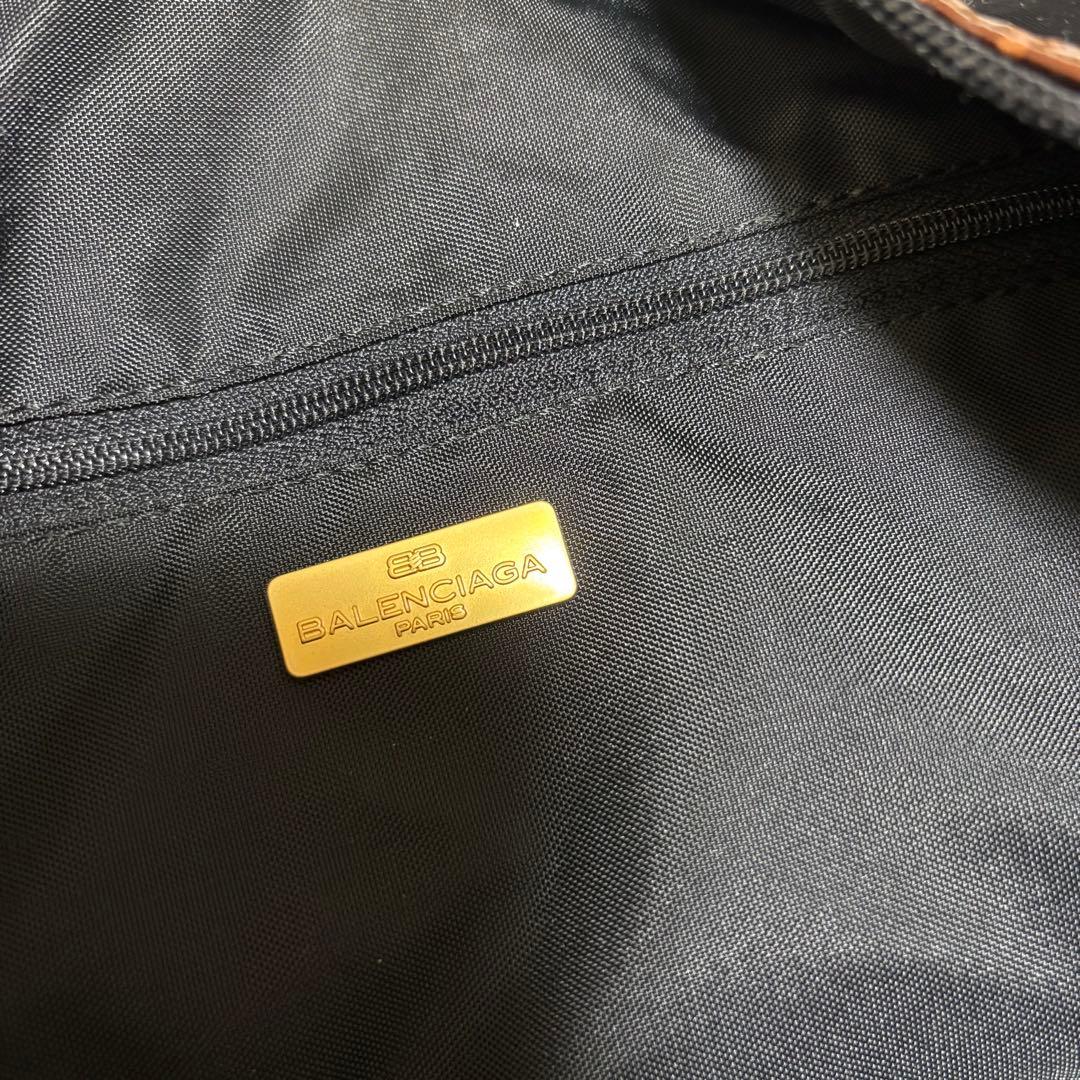 極美品】バレンシアガ ボストンバッグ 2way ナイロン クロコ 刺繍ロゴ