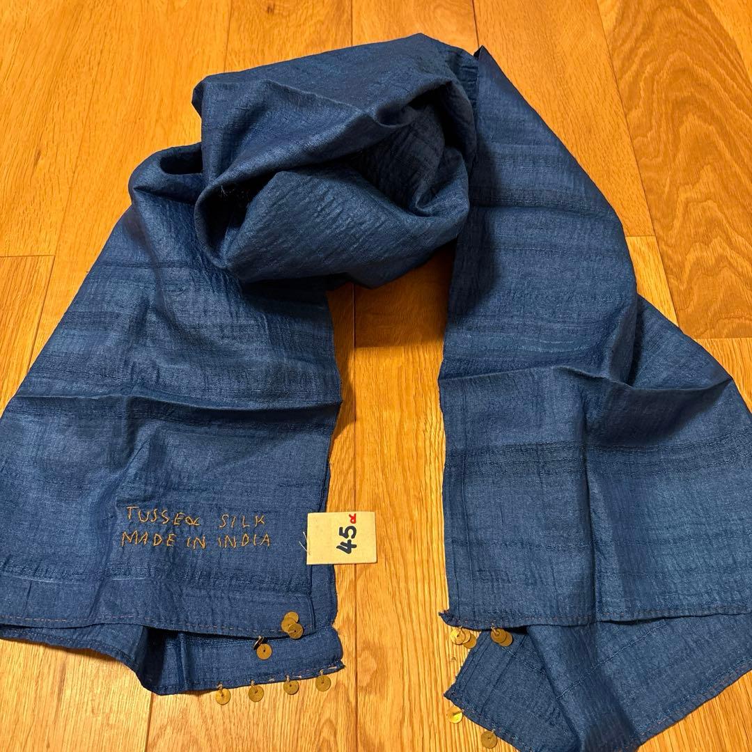 新品/未使用】45R シルク ストール インディゴブルー | Shop at