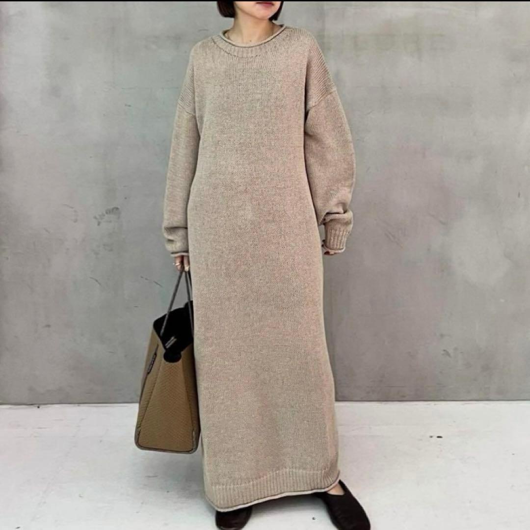 美品 ETRE TOKYO ロールエンドローゲージニットワンピース - メルカリ