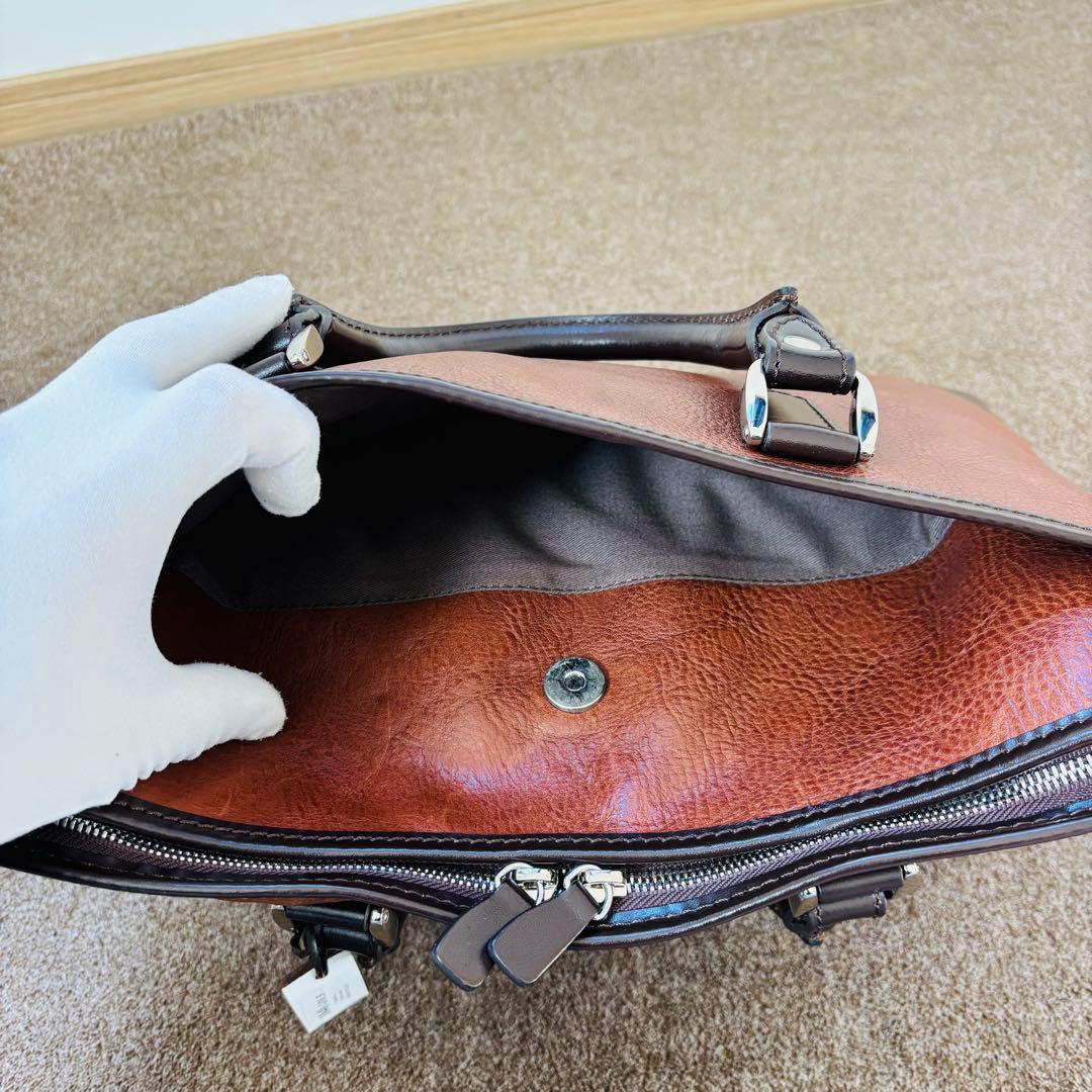 STEFANOMANO オールレザー ブリーフケース ビジネスバッグ アルチェの