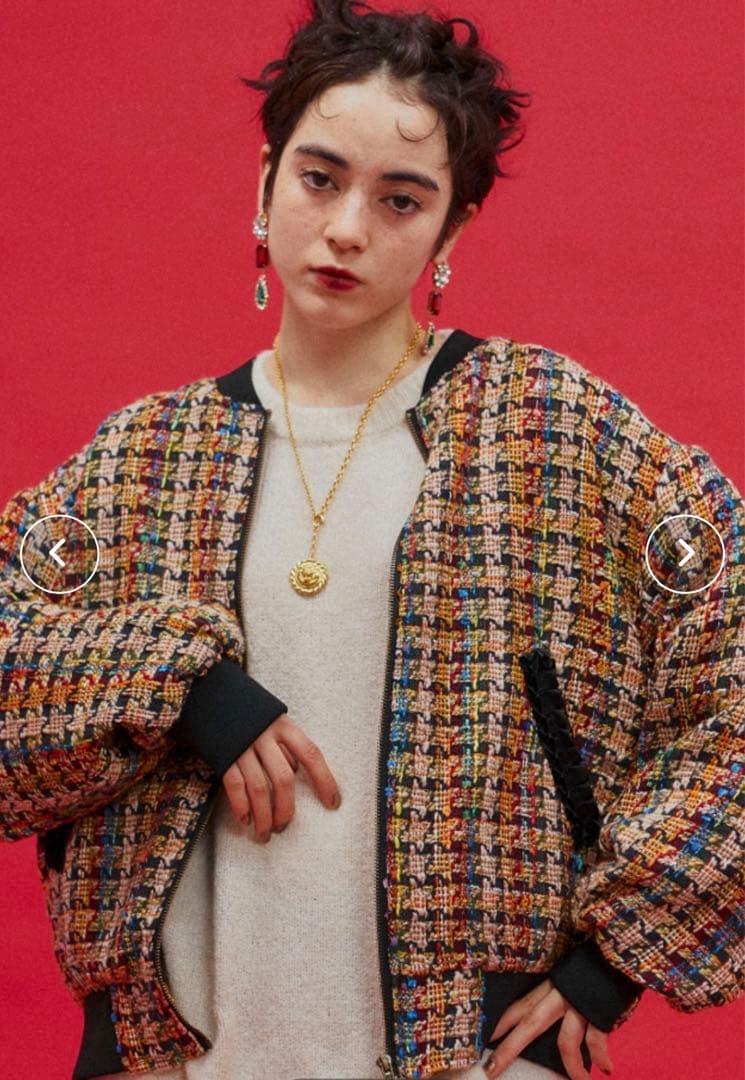 mananasuerte SPECIAL EDITION MIXツイードブルゾン