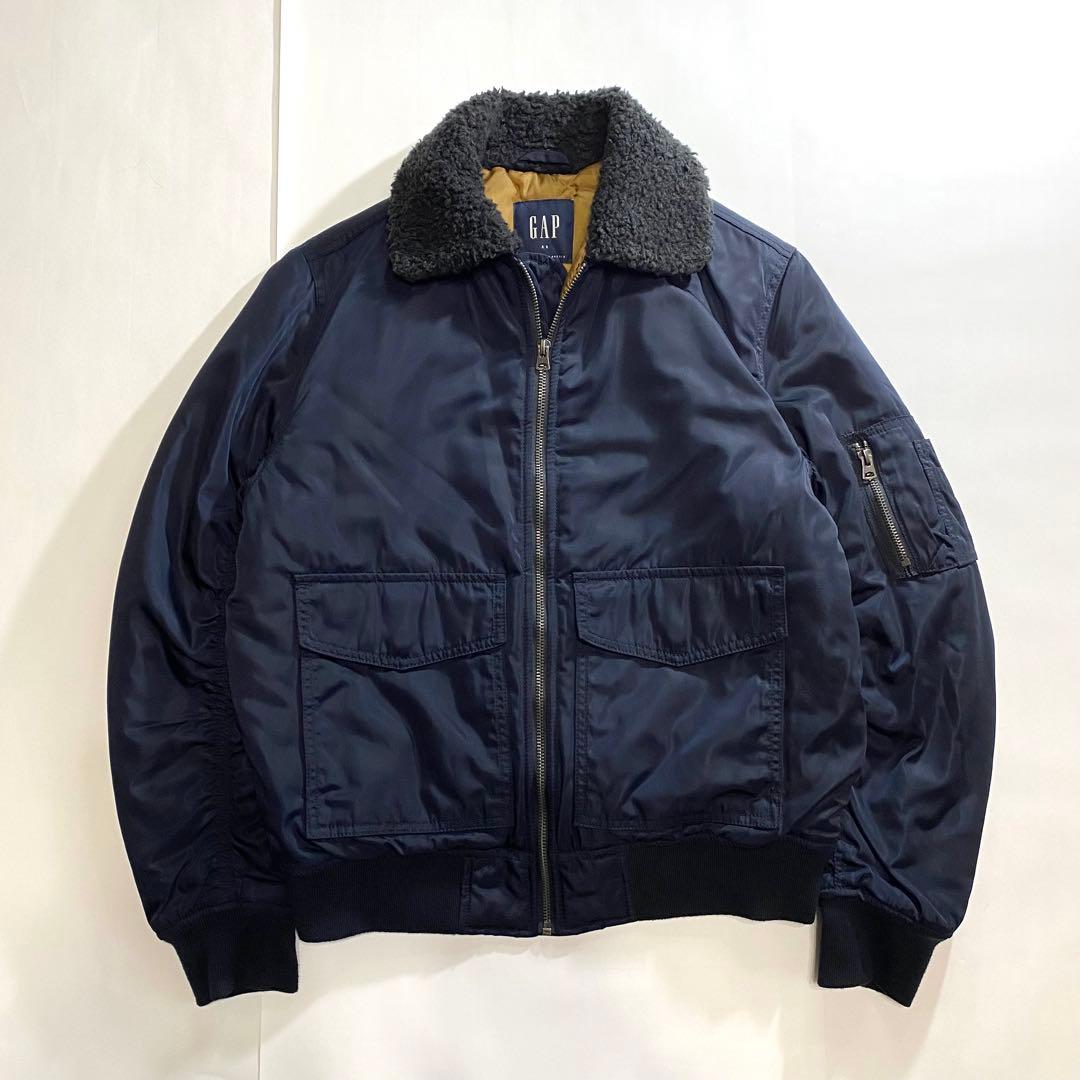GAP ギャップ B15 G1 フライトジャケット 襟ボア ネイビー XS 短丈