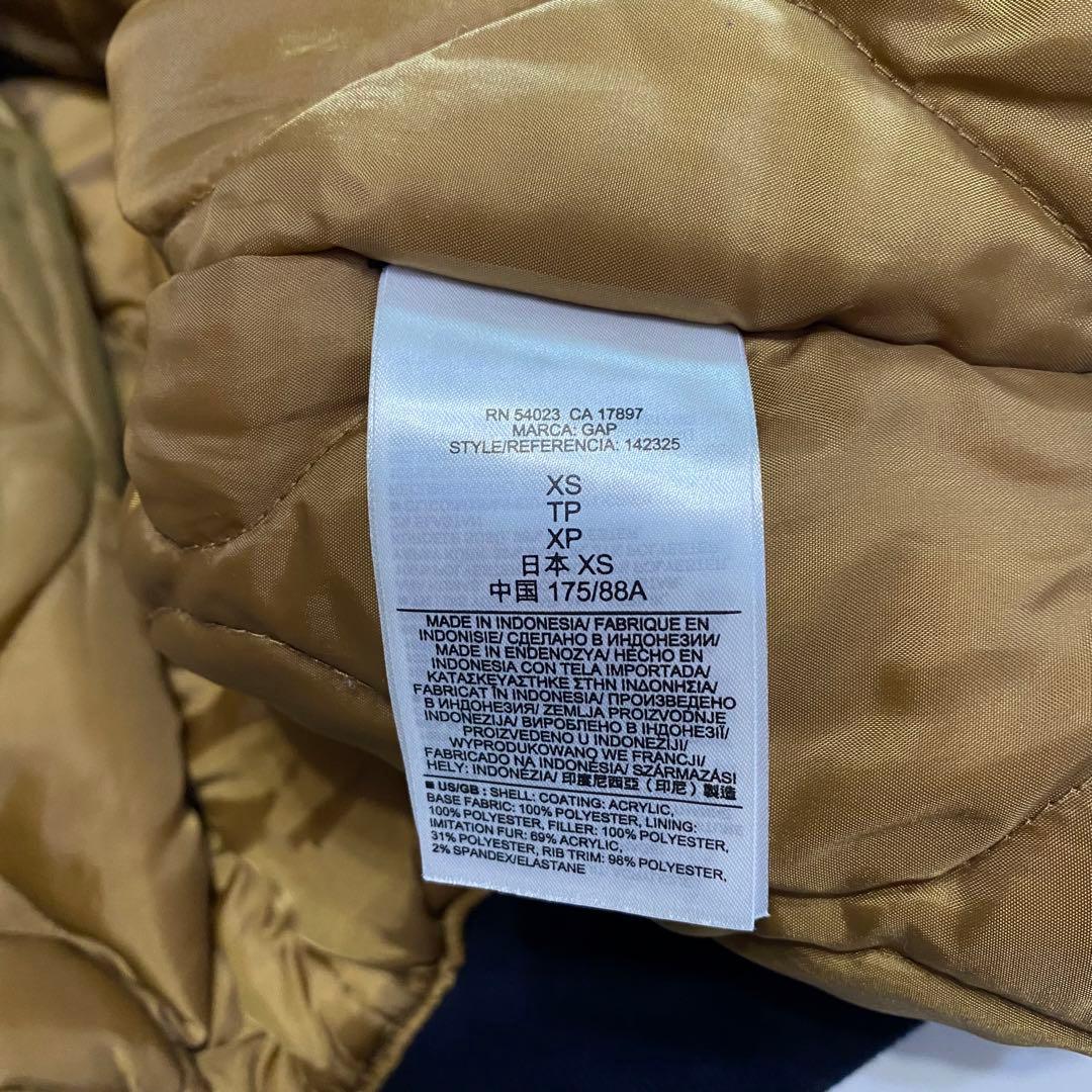 GAP ギャップ B15 G1 フライトジャケット 襟ボア ネイビー XS 短丈