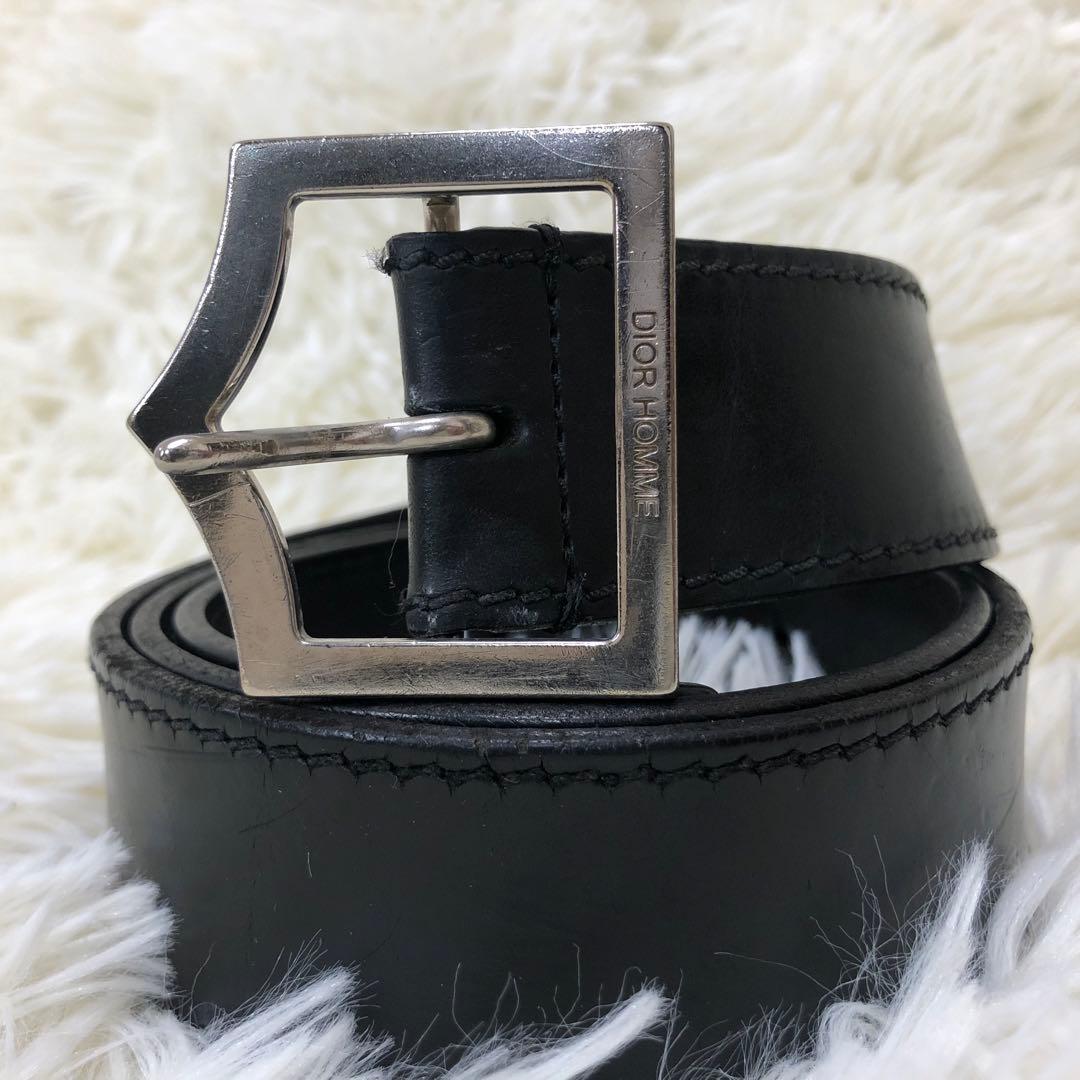 ディオールオム エディ期 Dバックル ベルト シルバー金具 - メルカリ