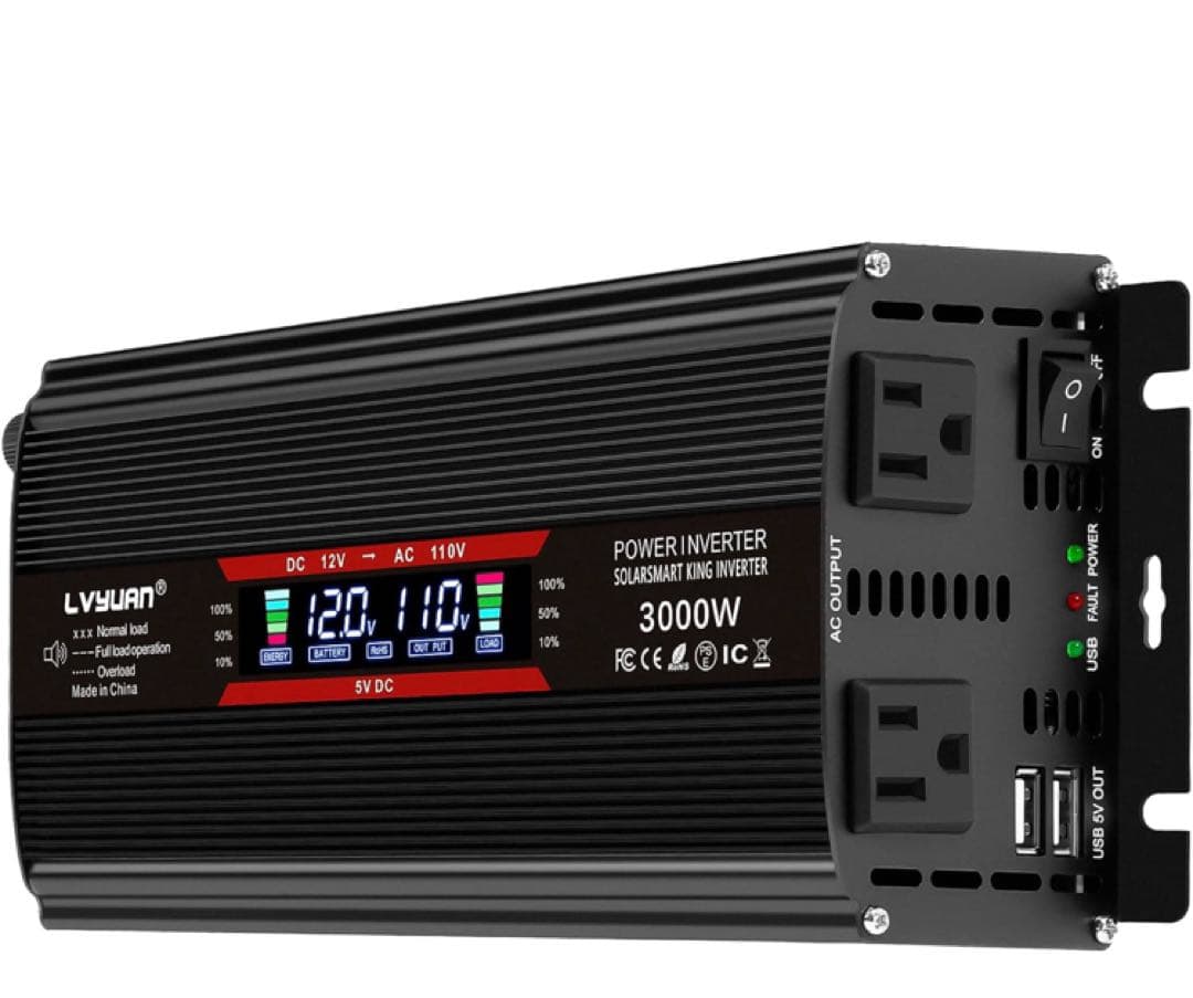 夏 キャンプ・防災・車中泊に！ 車載インバーター 12V/1500W 新品未使用