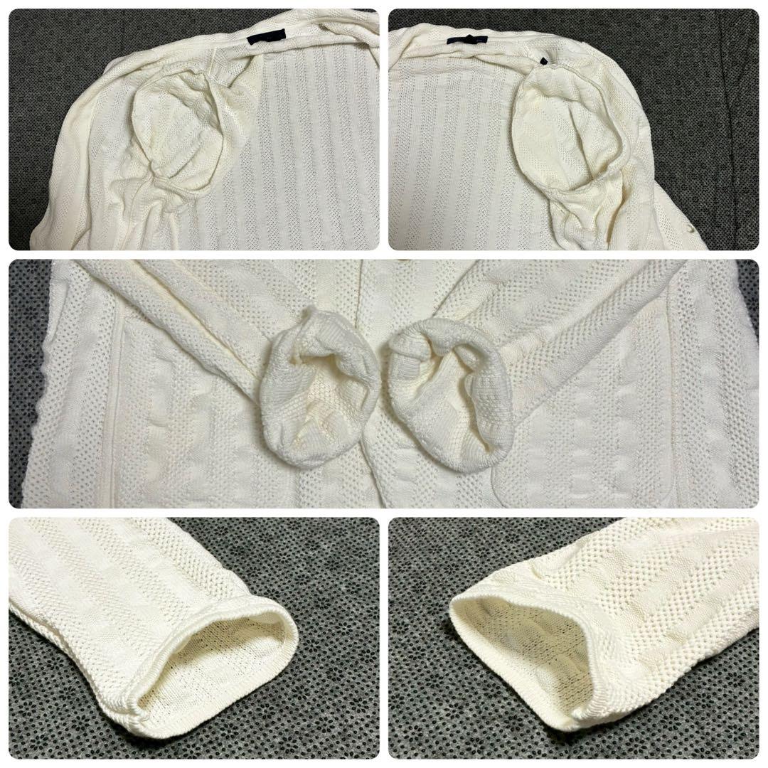 美品/XL LARDINI テーラードジャケット ブートニエール ニット 白の