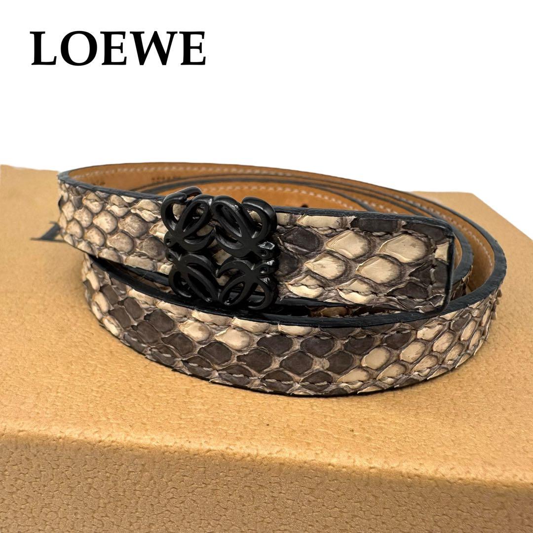 極美品 LOEWE ベルト アナグラム パイソン 蛇 レザー 極美品 LOEWE ベルト アナグラム パイソン 蛇 レザー - メルカリ